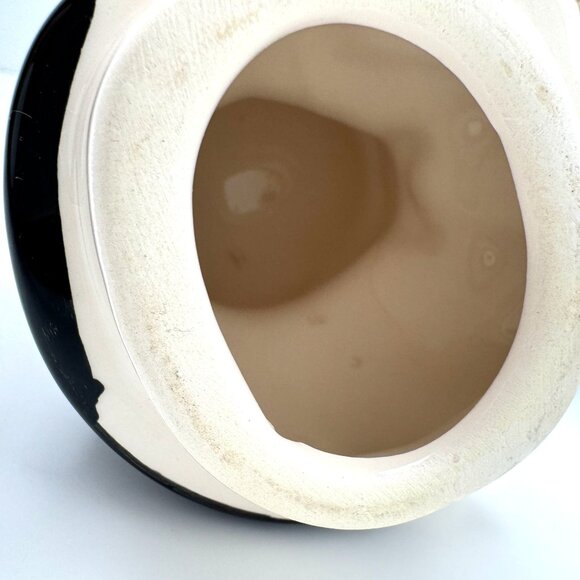 Vintage Ceramic Waiter Tea Canister Dispenser With Lid - 6.5" Black & White - Picture 6 of 11